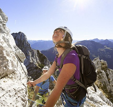 Klettern im Tannheimer Tal im Sommerurlaub am Bauernhof Klettern im Tannheimer Tal im Sommerurlaub am Bauernhof